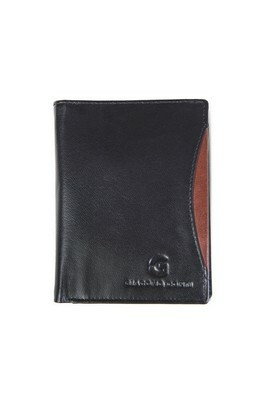 skórzany portfel męski czarno brązowy