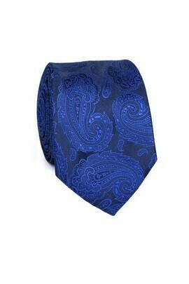 Niebieski wzorzysty krawat