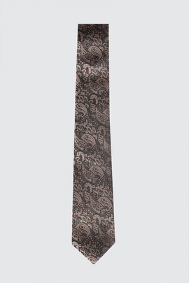 Brązowy krawat we wzór paisley 00171A80PLA