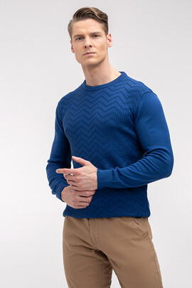 Niebieski sweter z bawełny 01007D70RSA