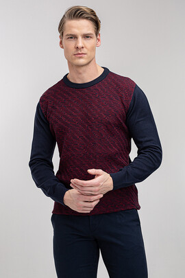 Bordowy sweter z bawełny 01001B75RSA