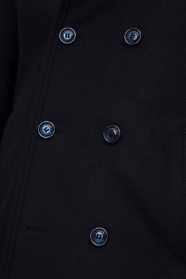 Dwurzędowy płaszcz w kolorze granatowym PSGS000176