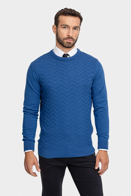 Niebieski sweter z bawełny 01007D70RSA